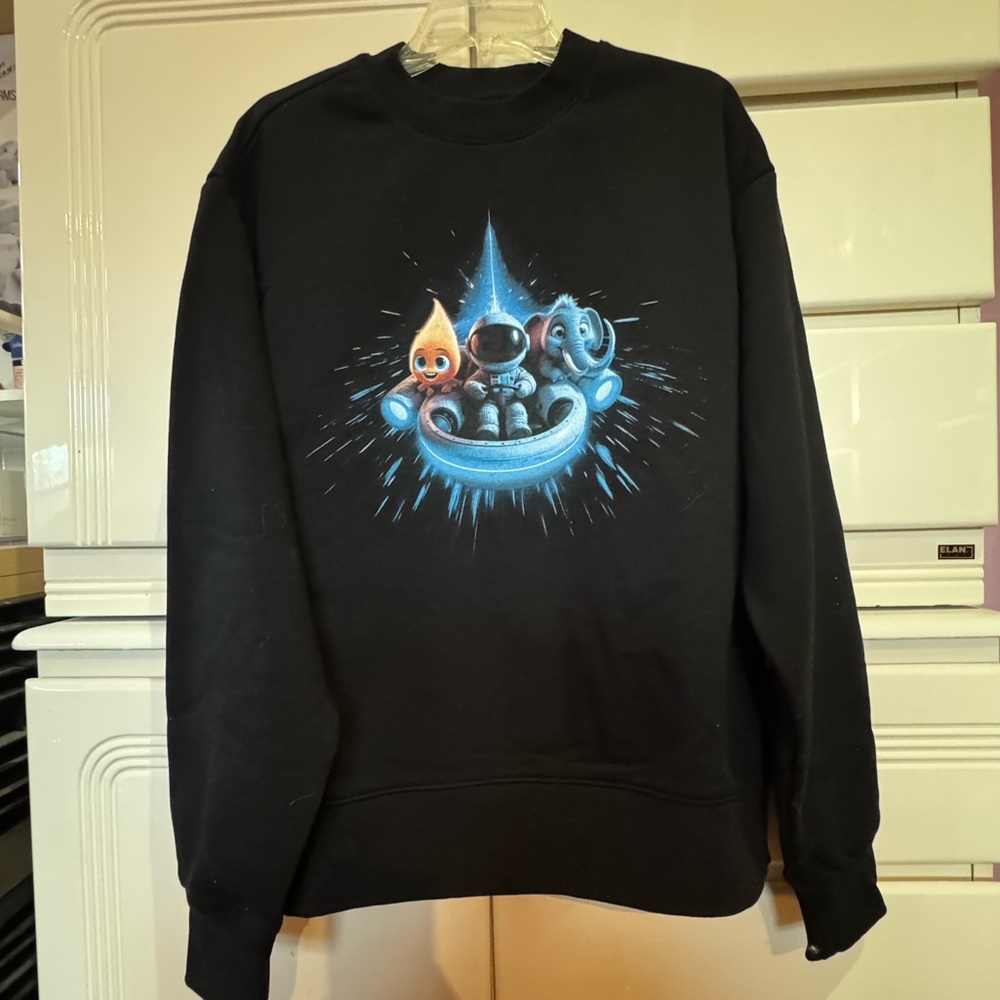 AS Colour Heavy Crew Black Graphic Men Sweater Size S
